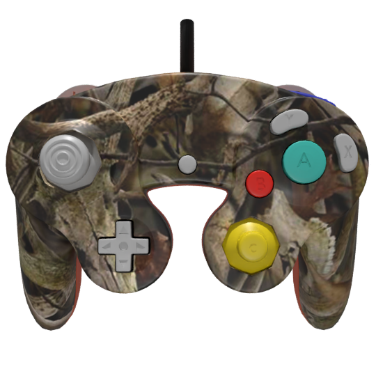 Custom Controller Nintendo Gamecube - Big Game Hunting Camo Hunter Orange