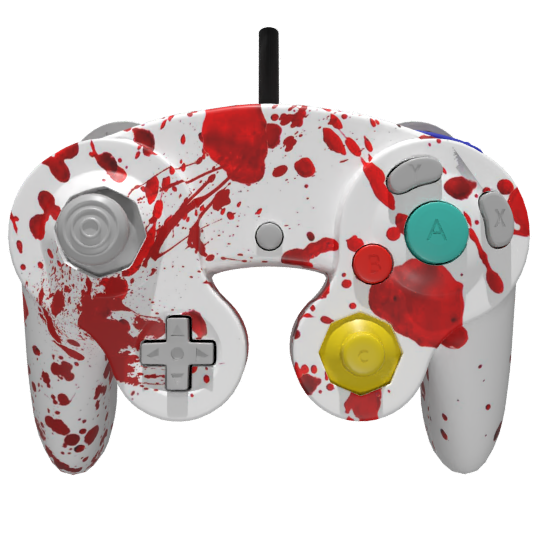 Custom Controller Nintendo Gamecube - Blood Splatter Gore Red White Horror Killer