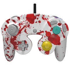 Custom Controller Nintendo Gamecube - Blood Splatter Gore Red White Horror Killer