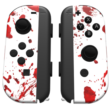 Custom Controller Nintendo Switch Joycons - Blood Splatter Gore Red White Horror Killer