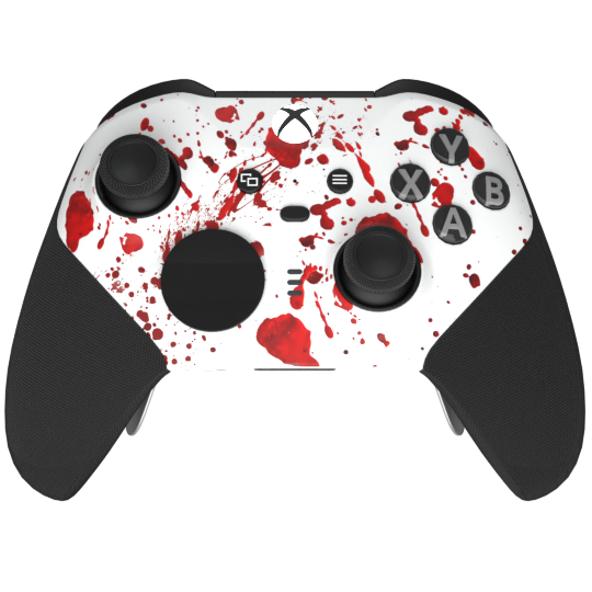 Custom Controller Microsoft Xbox One Series 2 Elite - Blood Splatter Gore Red White Horror Killer