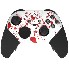 Custom Controller Microsoft Xbox One Series 2 Elite - Blood Splatter Gore Red White Horror Killer