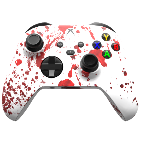 Custom Controller Microsoft Xbox Series X - Xbox One S - Blood Splatter Gore Red White Horror Killer