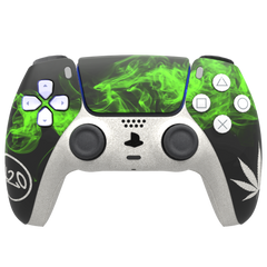 Custom Controller Sony Playstation 5 PS5 - Cali Kush Edition 420 Cannabis Weed Leaf