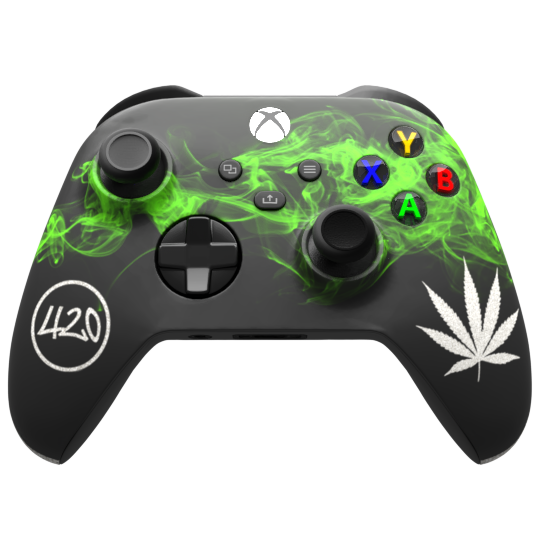 Custom Controller Microsoft Xbox Series X - Cali Kush Edition 420 Cannabis Weed Leaf Chrome