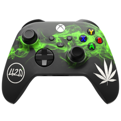 Custom Controller Microsoft Xbox Series X - Cali Kush Edition 420 Cannabis Weed Leaf Chrome