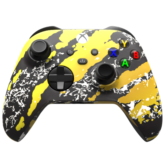 Custom Controller Microsoft Xbox Series X - Xbox One S - Chrome Gold Splatter Black Silver