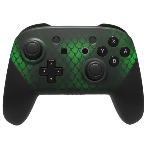 Custom Controller Nintendo Switch Pro - Forest Dragon Green Scales Fantasy Medieval