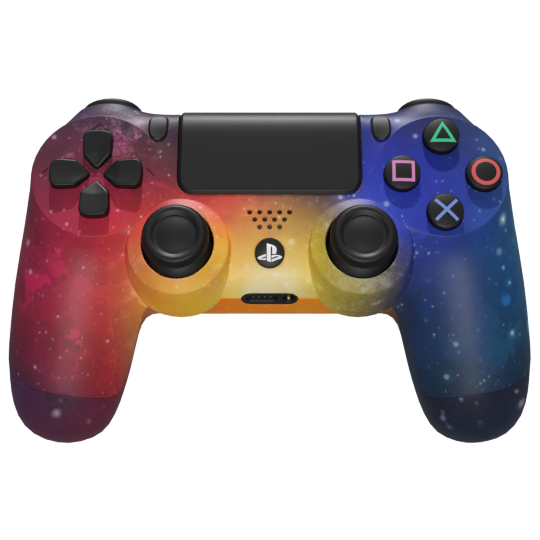 Custom Controller Sony Playstation 4 PS4 - Galaxy Space Stars Universe White Buttons Chrome