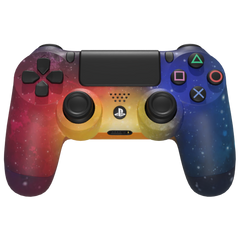 Custom Controller Sony Playstation 4 PS4 - Galaxy Space Stars Universe White Buttons Chrome