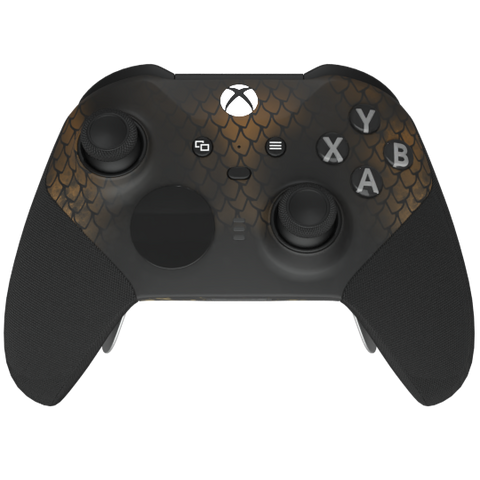 Custom Controller Microsoft Xbox One Series 2 Elite - Golden Dragon Gold Scales Fantasy Medieval