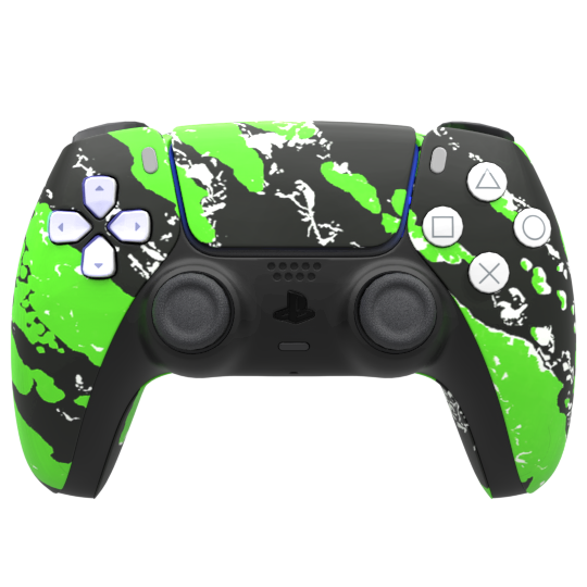 Green Splatter – PS5 – Custom Controller | Controller Chaos