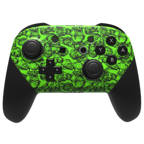 Custom Controller Nintendo Switch Pro - Green Zombie Edition Horror