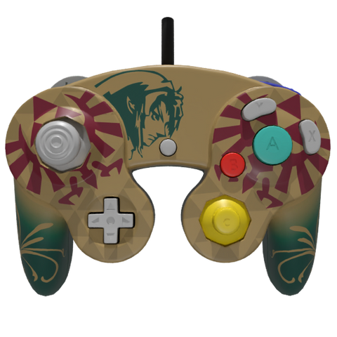 Custom Controller Nintendo Gamecube - Link LoZ Legend of Zelda SSBU Super Smash Bros. Ultimate Melee Brawl Tri Force