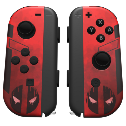 Custom Controller Nintendo Switch Joycons - Maximum Effort Deadpool Merc With A Mouth