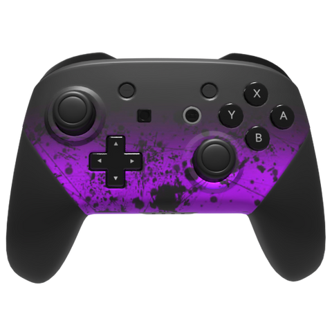 Custom Controller Nintendo Switch Pro - Midnight Madness Ombre Splatter Fade Black Purple Violet