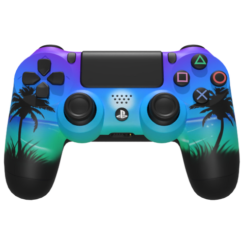 Custom Controller Sony Playstation 4 PS4 - Moonlight Oasis Tropical Beach Ocean