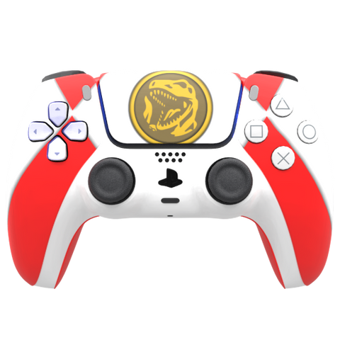 Custom Controller Sony Playstation 5 PS5 - Power Ranger Morphin Time Red