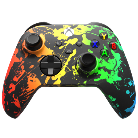 Custom Controller Microsoft Xbox Series X - Xbox One S - Neon Plunge Splatter Rainbow