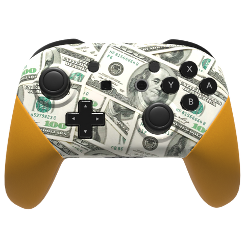 Custom Controller Nintendo Switch Pro - Playa Dollar Bills Benjamin Franklin Cash