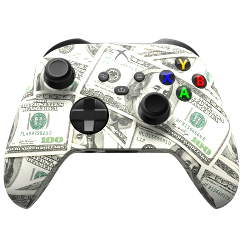 Custom Controller Microsoft Xbox Series X - Xbox One S - Playa Dollar Bills Benjamin Franklin Cash