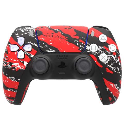 Custom Controller Sony Playstation 5 PS5 - Red Splatter Black Silver