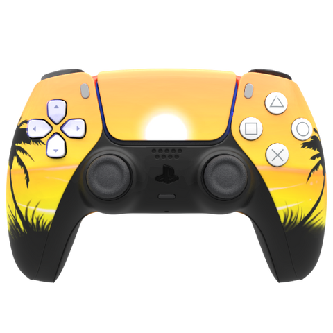 Custom Controller Sony Playstation 5 PS5 - Tequila Sunrise Sunset Palm Trees Tropical Beach Life