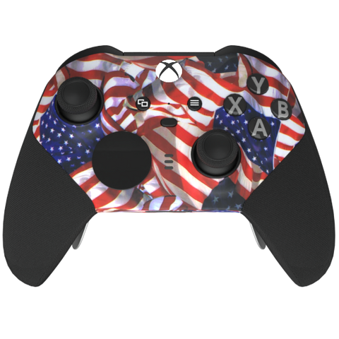 Custom Controller Microsoft Xbox One Series 2 Elite - The Patriot USA America Flags American Red White Blue