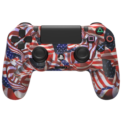 Custom Controller Sony Playstation 4 PS4 - The Patriot USA America Flags American Red White Blue