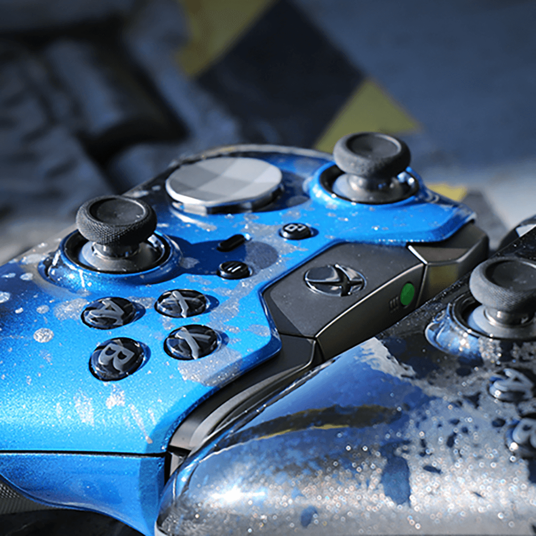 Custom Controller Microsoft Xbox One Series 2 Elite - Pearl Blue Sapphire Build Your Own Silver Splatter