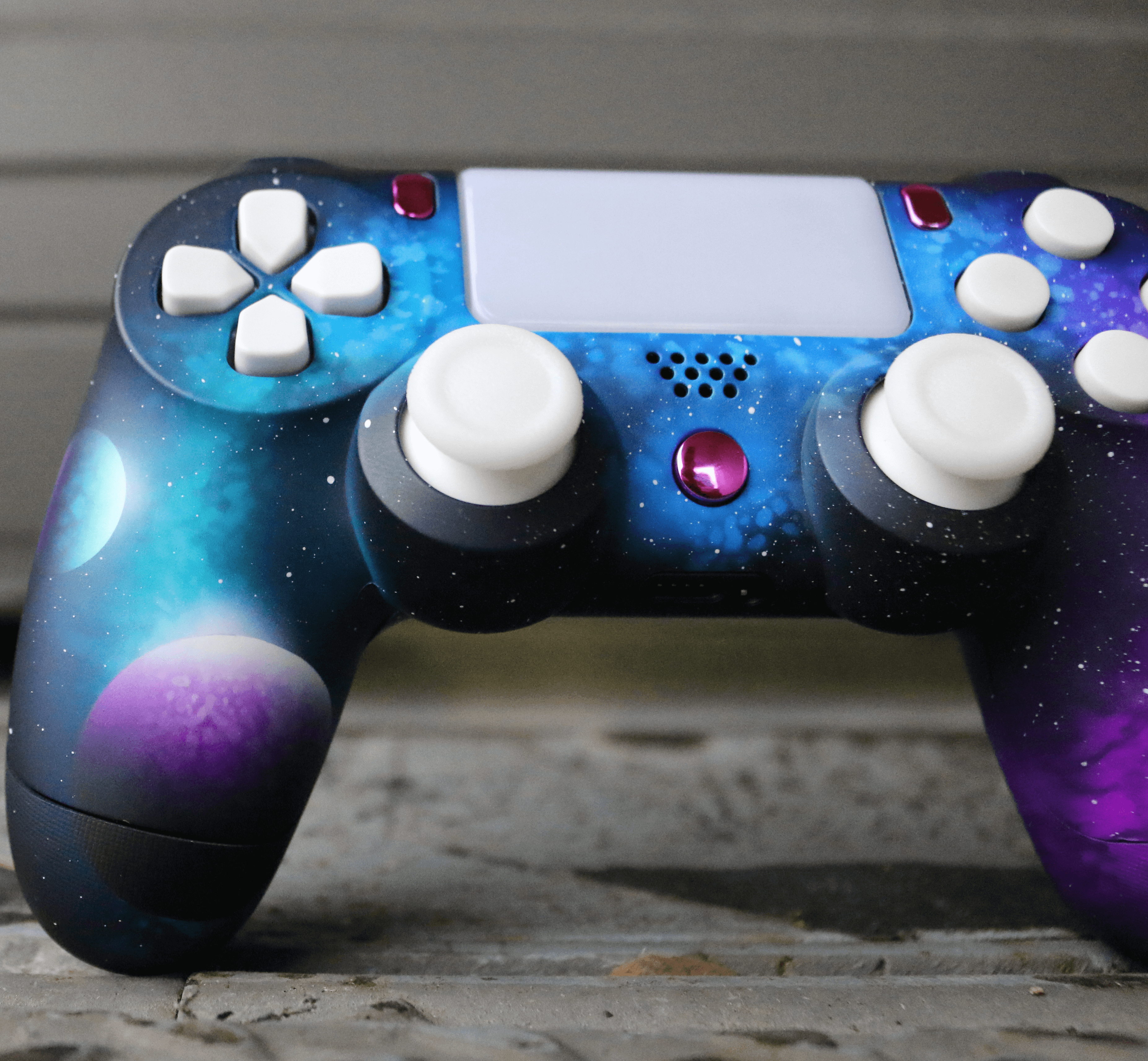 Custom Controller Sony Playstation 4 PS4 - Celestial Galaxy Space Planets Stars Color Buttons