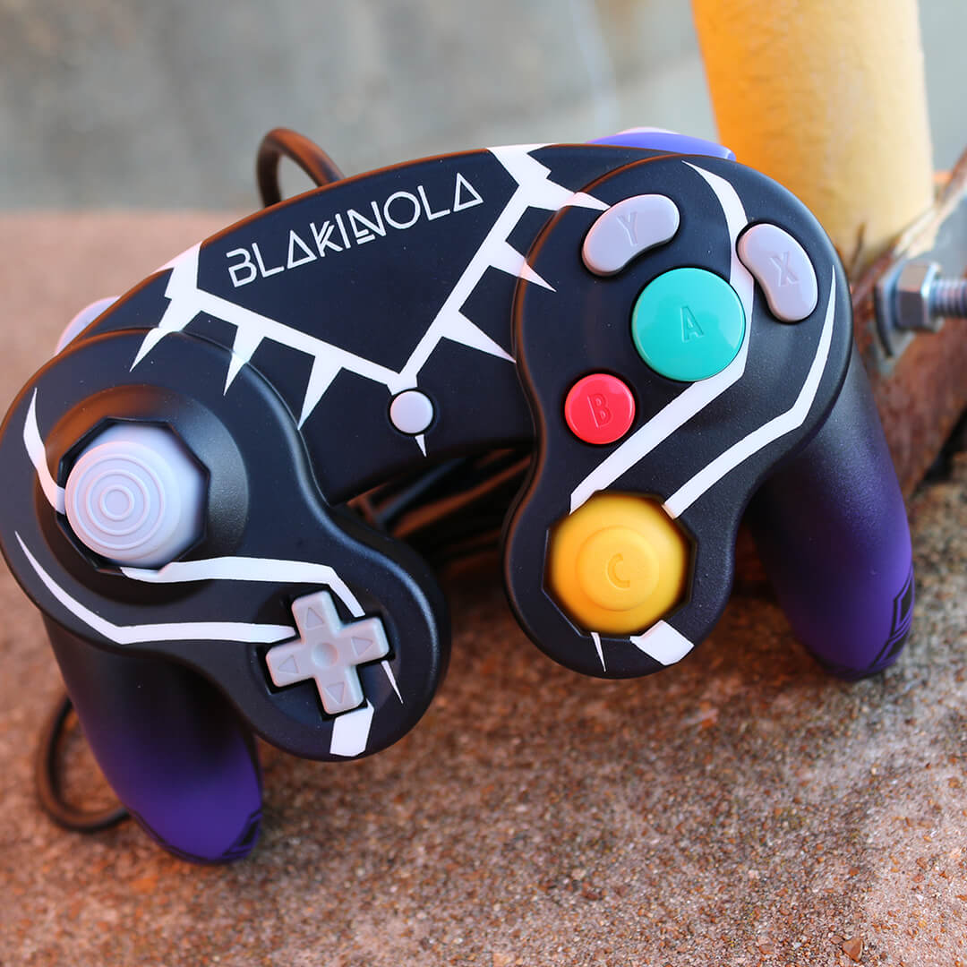 Custom Controller Nintendo Gamecube - Black Panther Wakanda Forever Superhero